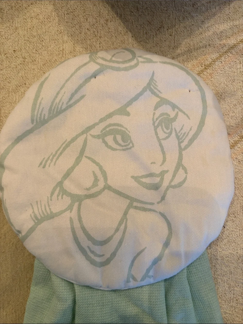 Disney Princess Plush Head Kitchen Towels - Mint Green & Charcoal